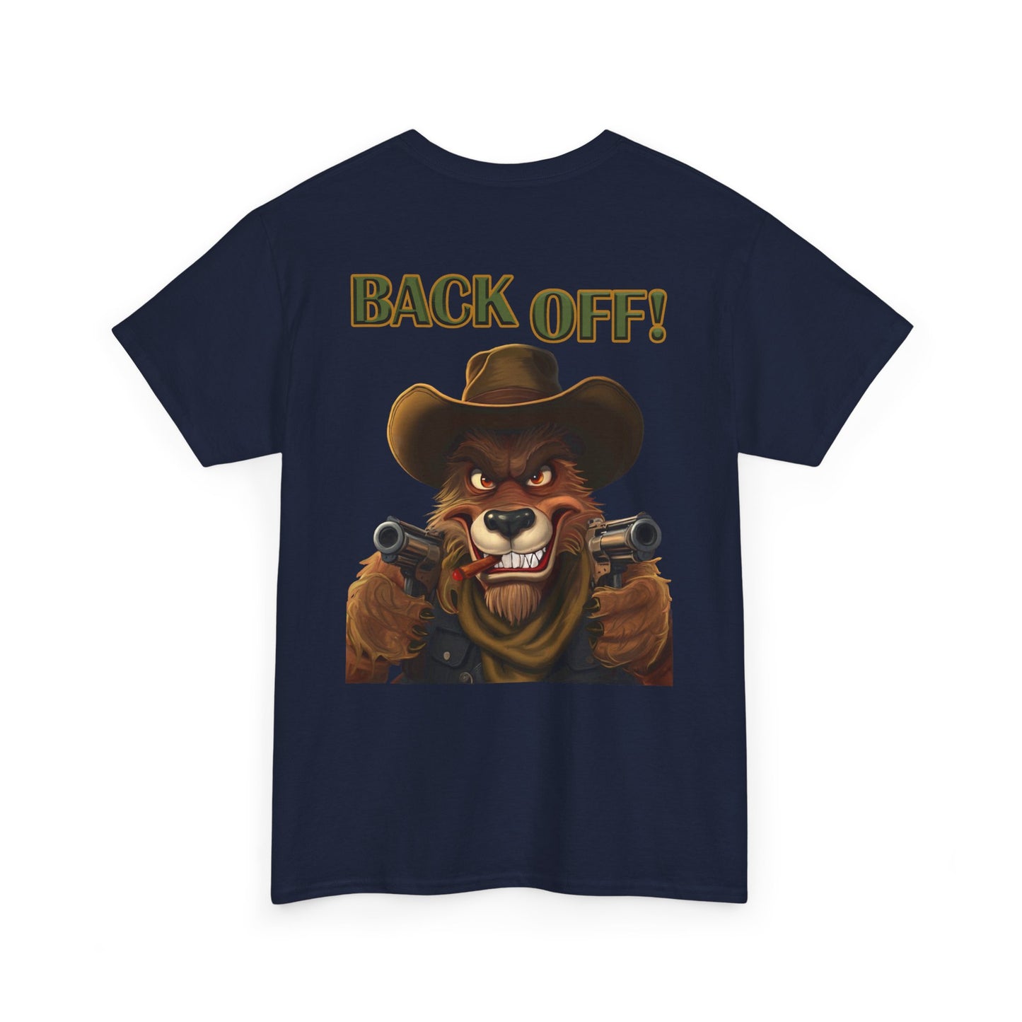 Graphic Tee — "Back Off!" Cowboy Wolf