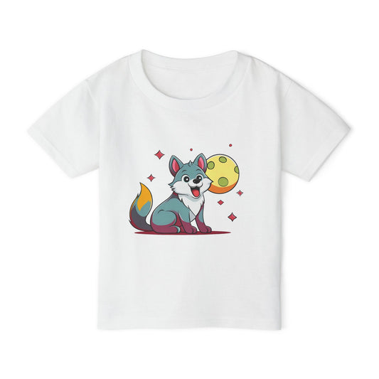 Wolf Pup with Moon and Stars