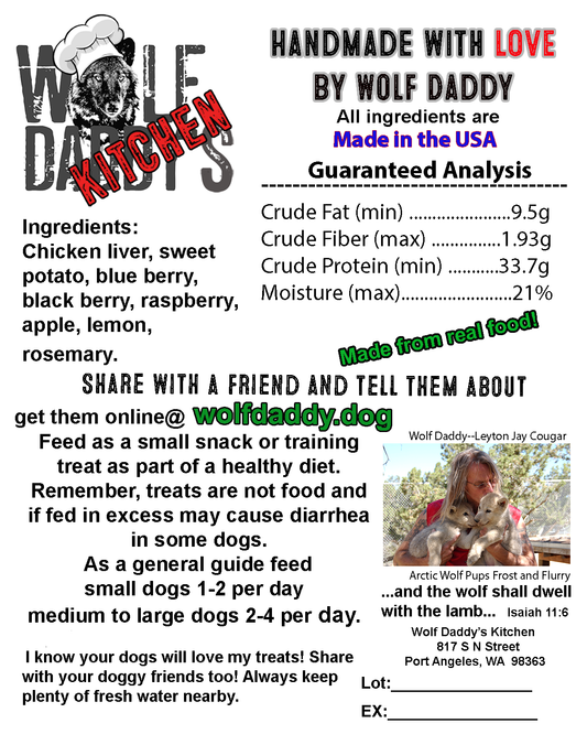 Wolf Daddy's Howling Chicken Liver treats