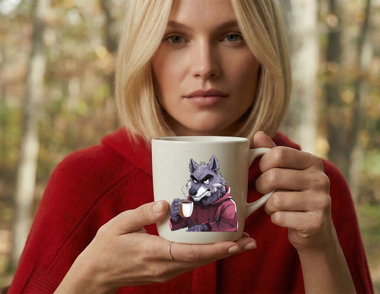 Red Hoodie Wolf - with Coffee mug