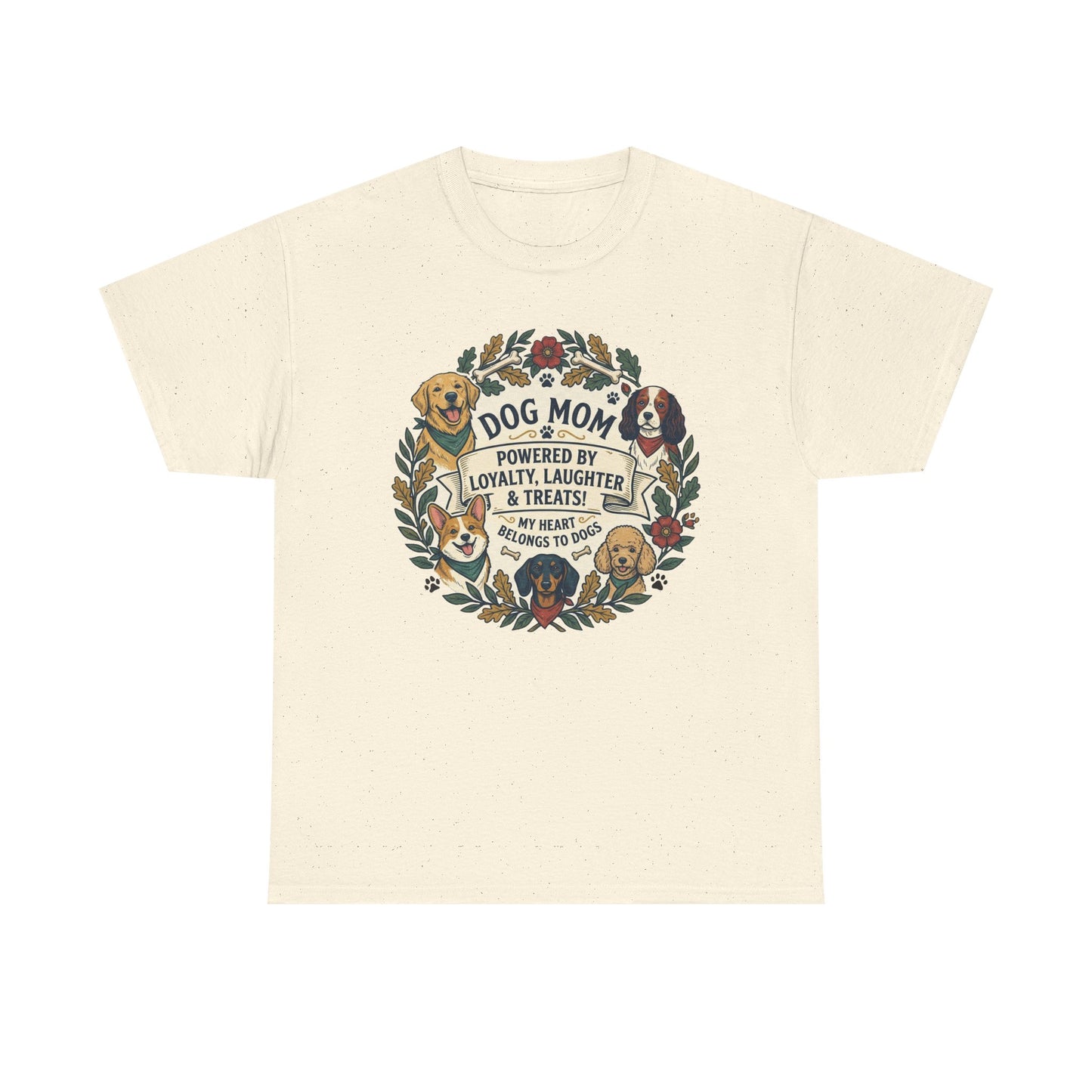 Dog Mom T-Shirt —  Floral Paw Print Tee