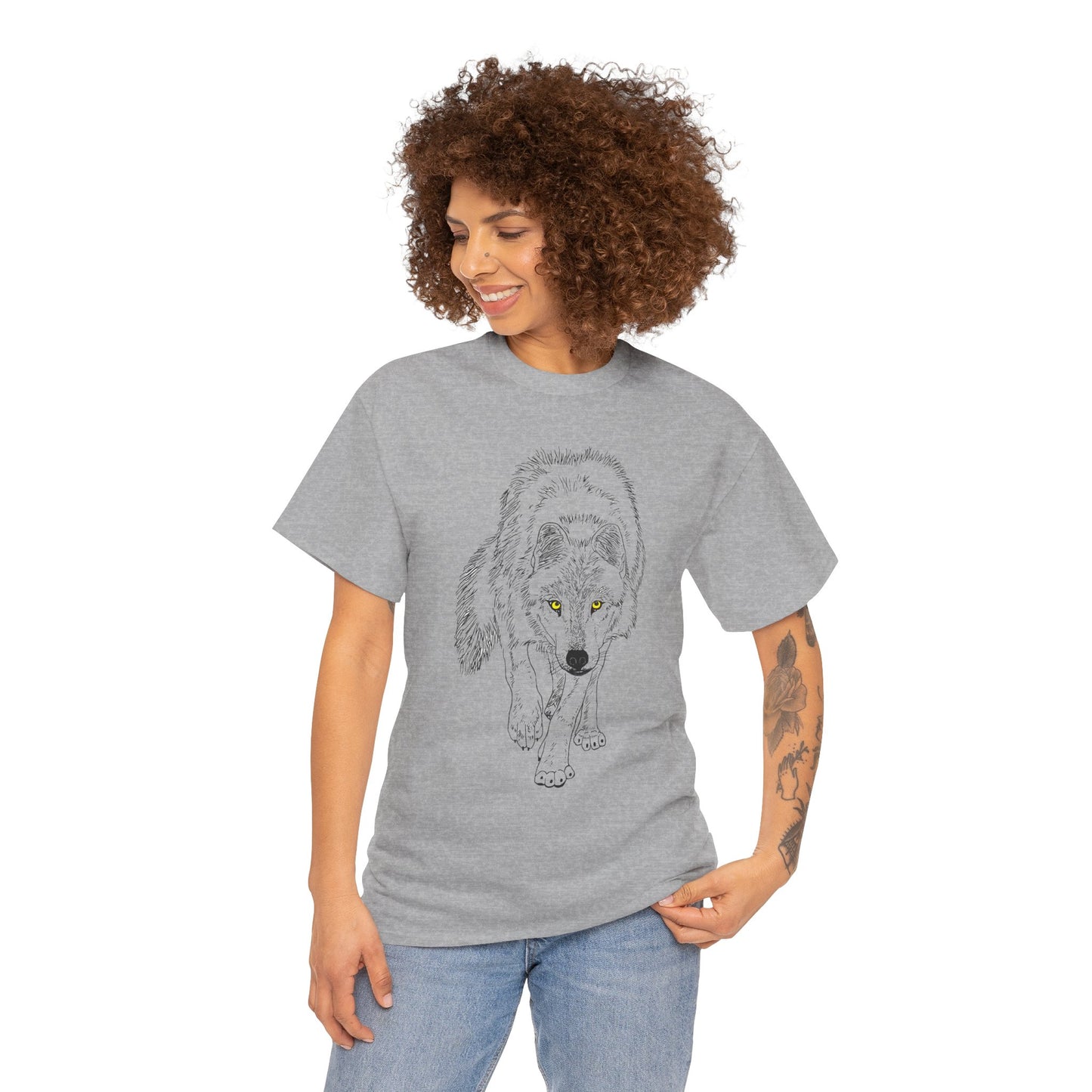 Stalking Wolf  -  Light Background Graphic Tee