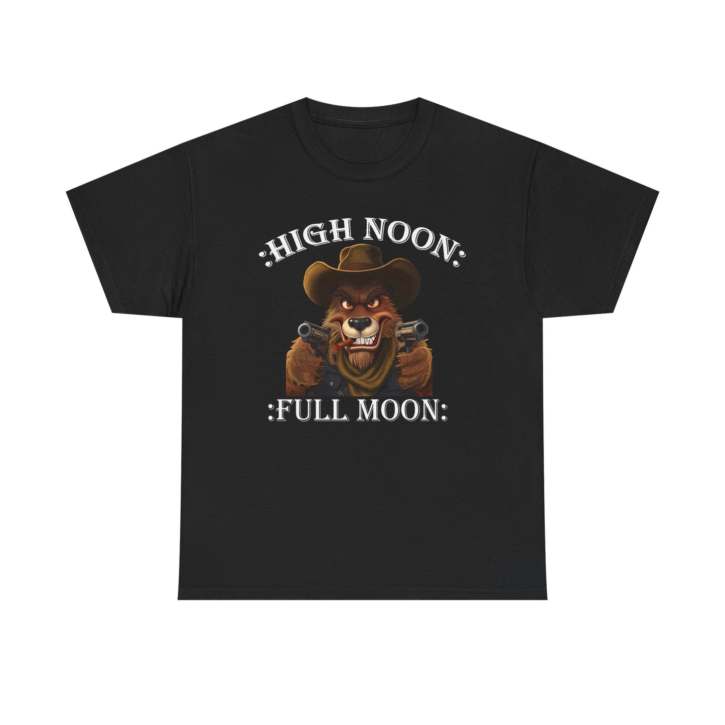 Six shooter Wolf  T-Shirt - "High Noon, Full Moon" Graphic Tee