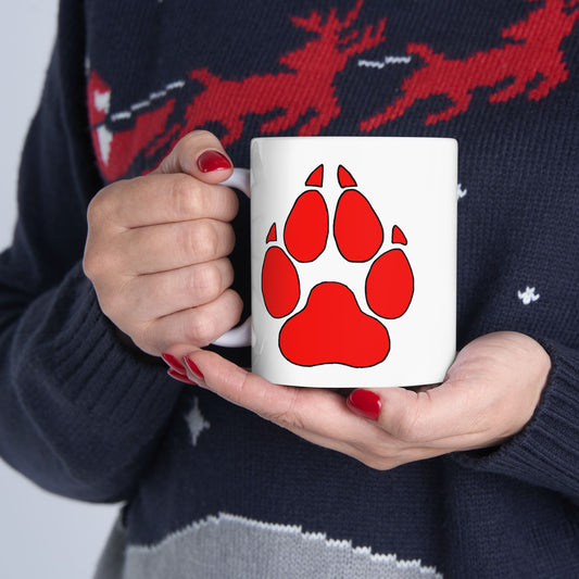 Red Paw Print  Coffee Cup (11oz, 15oz)