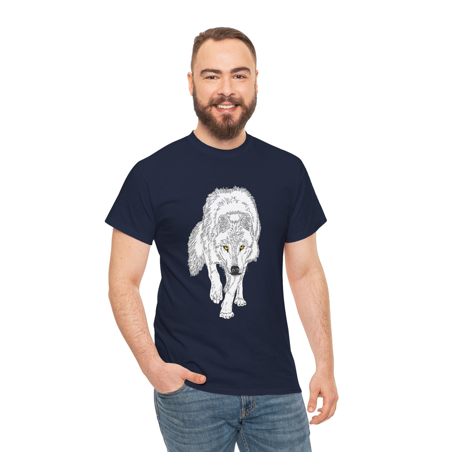 Stalking Wolf  - T‑Shirt Dark Background