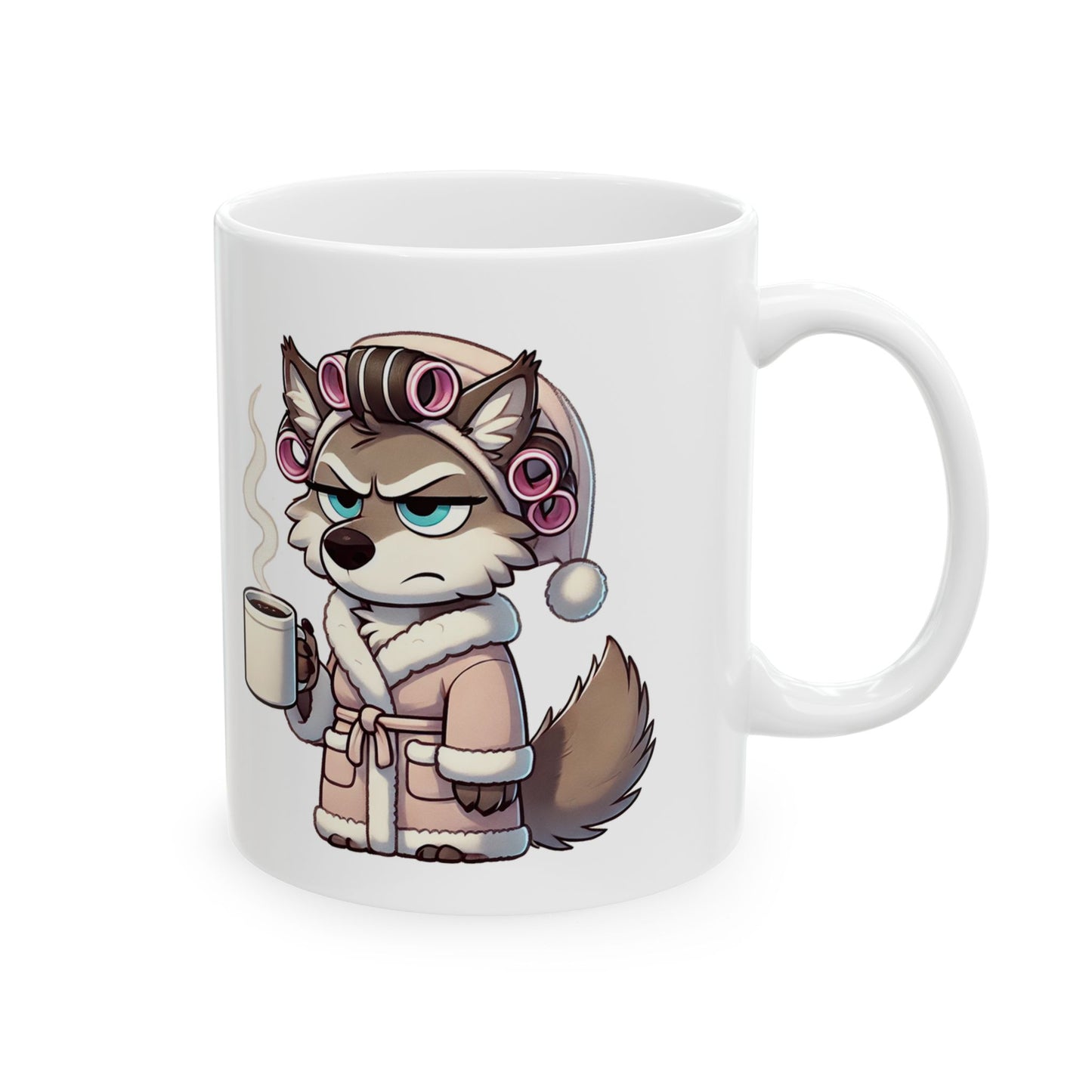 CURLERS AND COFFEE BLUE EYES -MUG