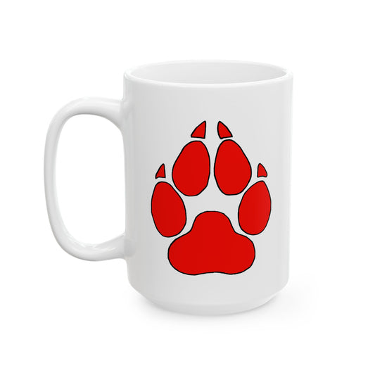 Red Paw Print  Coffee Cup (11oz, 15oz)