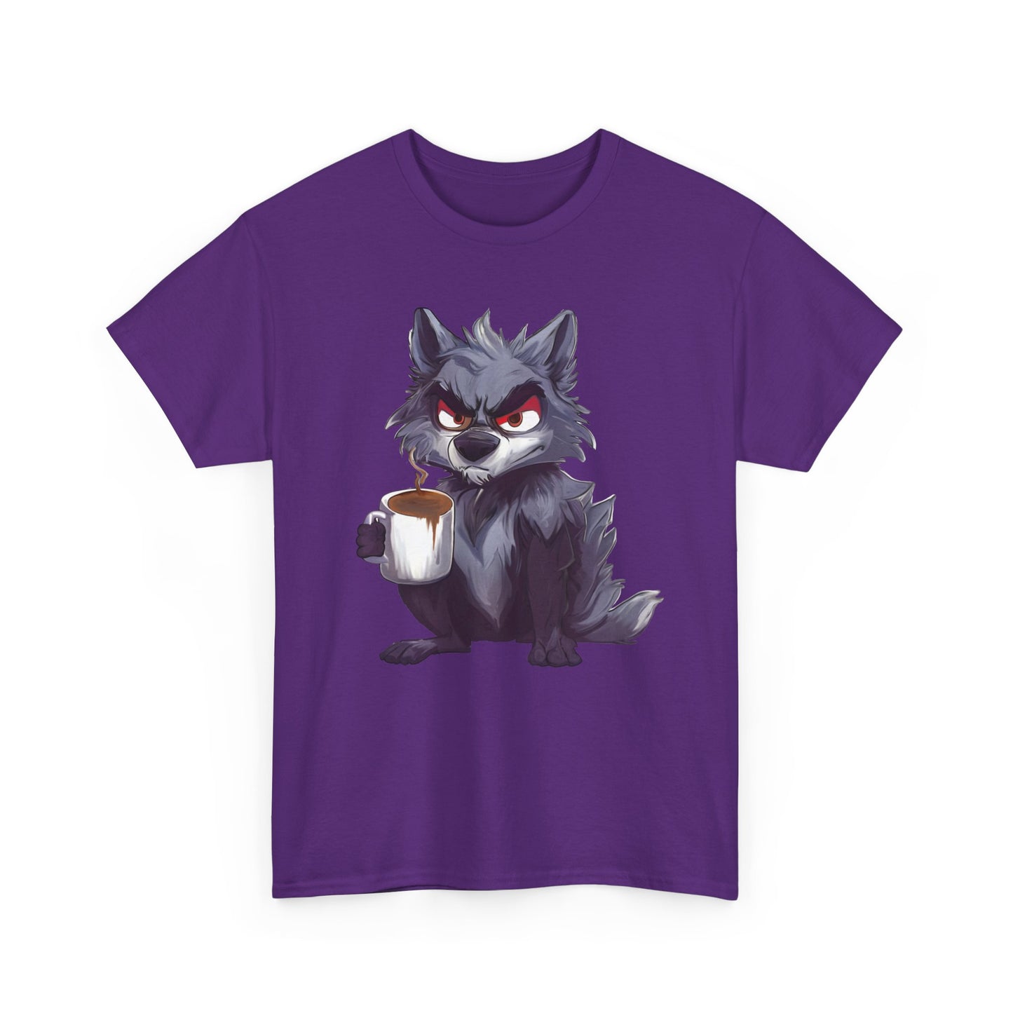 SCUFFY WOLF WITH COFFEE T-SHIRT
