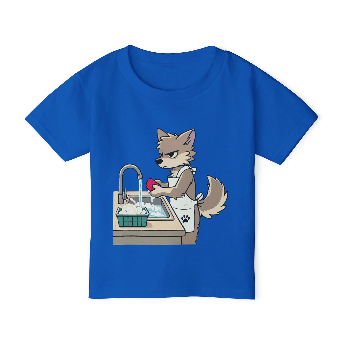 GRUMPY WOLF Washing Dishes - Toddler T-Shirt