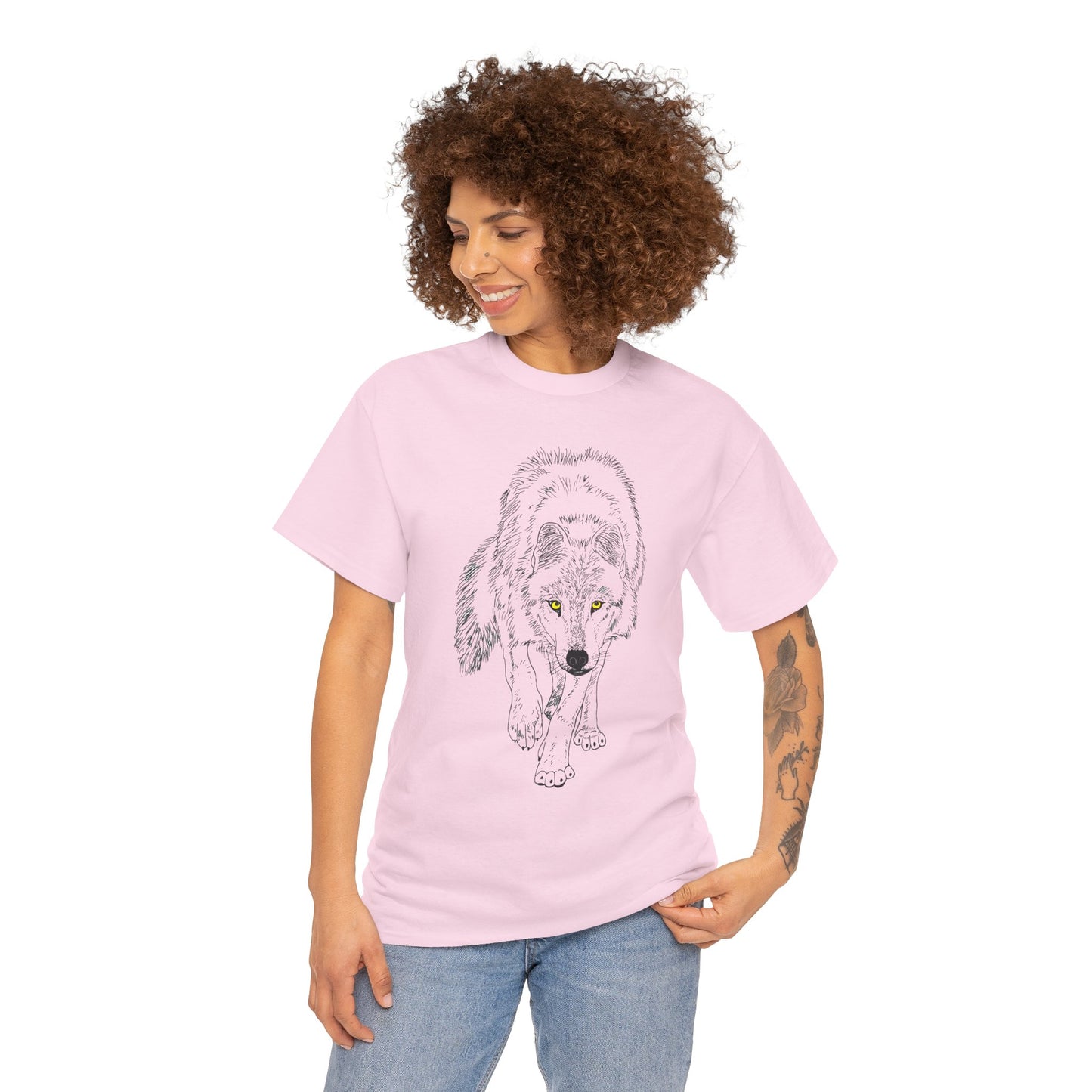 Stalking Wolf  -  Light Background Graphic Tee
