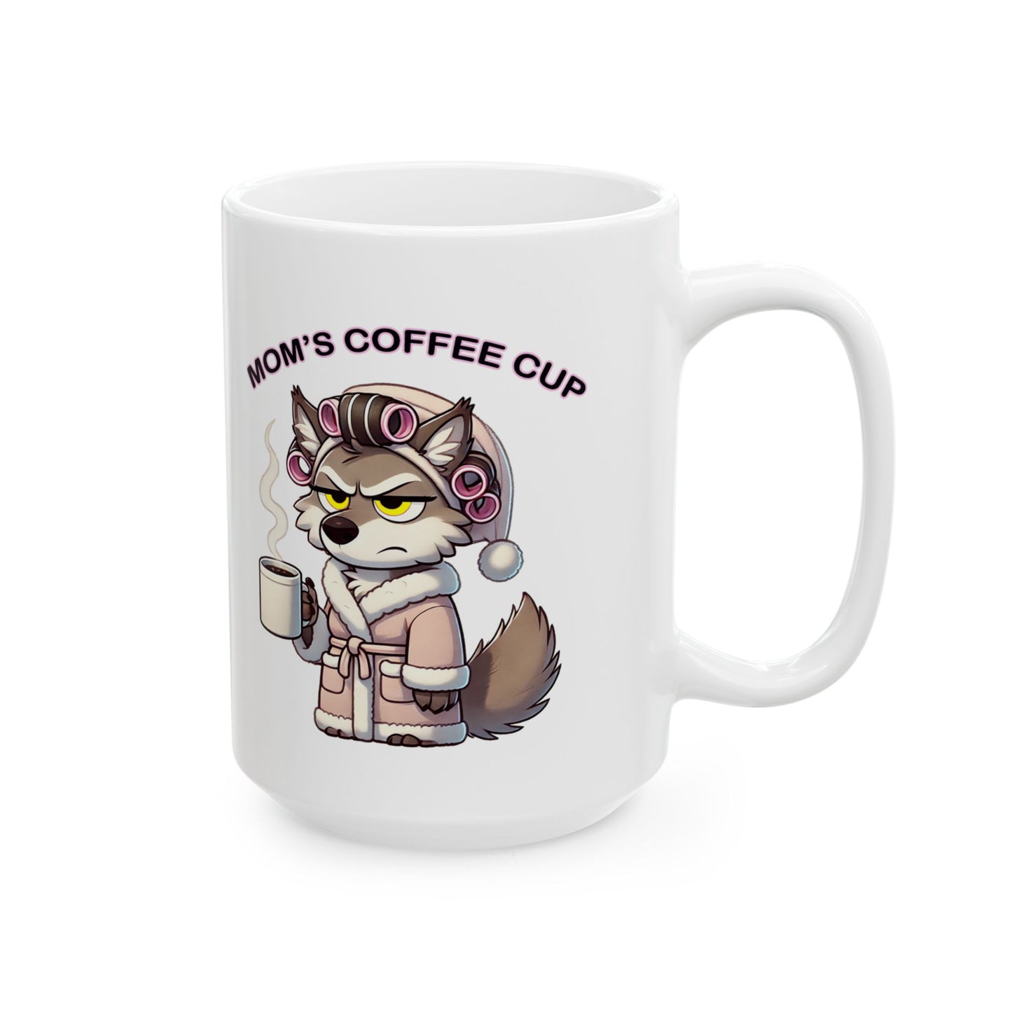 CURLERS AND COFFEE YELLOW EYES MOMS COFFEE CUP MOM CUP - MUG