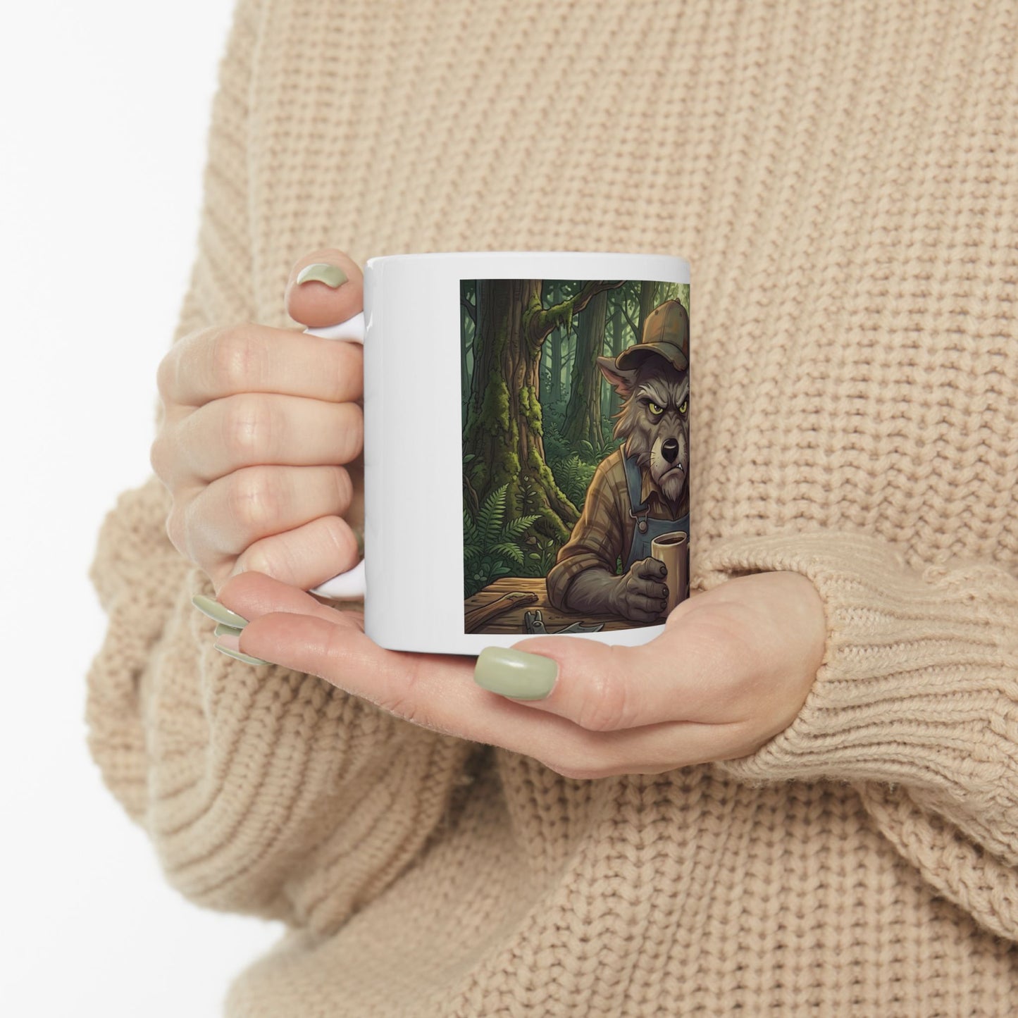 Grumpy wolf Lumberjack Coffee Mug (11oz/15oz)