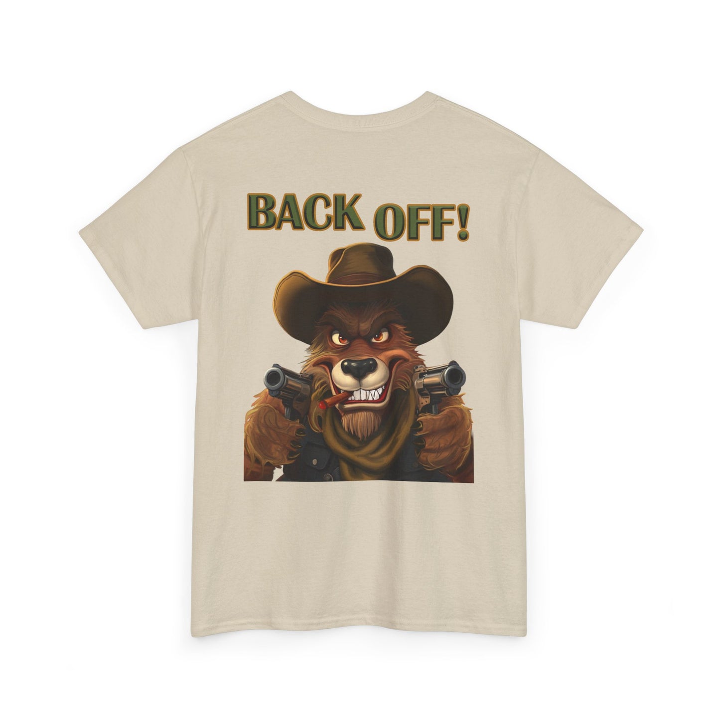 Graphic Tee — "Back Off!" Cowboy Wolf