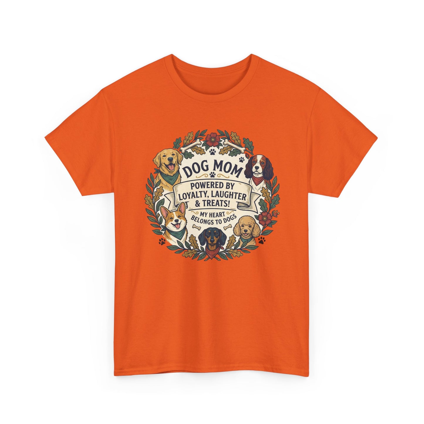 Dog Mom T-Shirt —  Floral Paw Print Tee