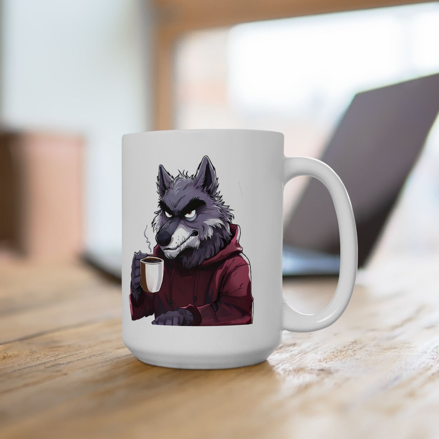 Red Hoodie Wolf - with Coffee mug