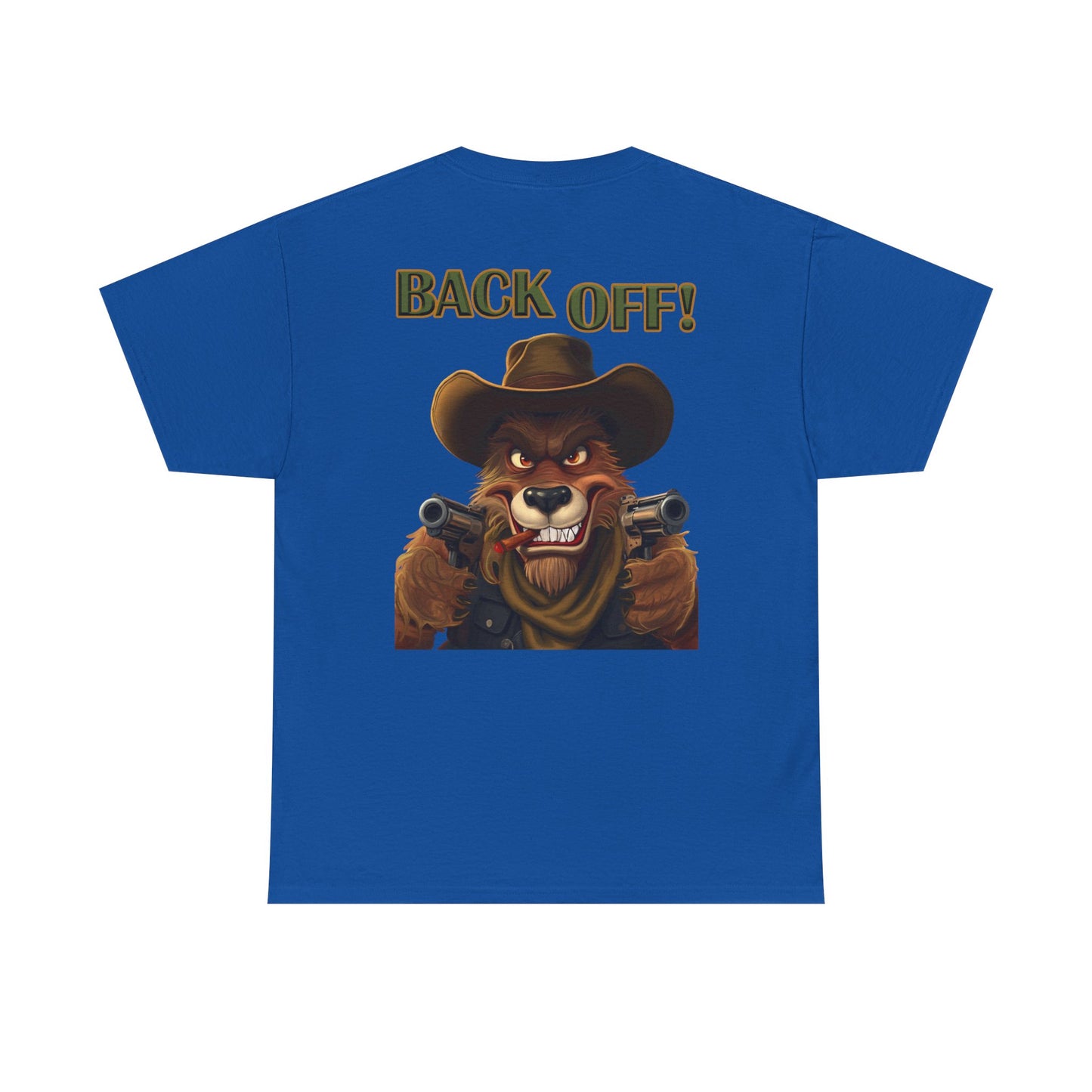 Graphic Tee — "Back Off!" Cowboy Wolf