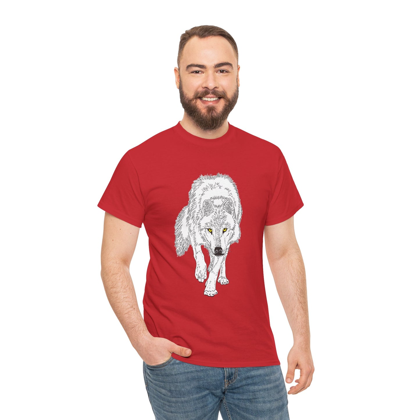 Stalking Wolf  - T‑Shirt Dark Background