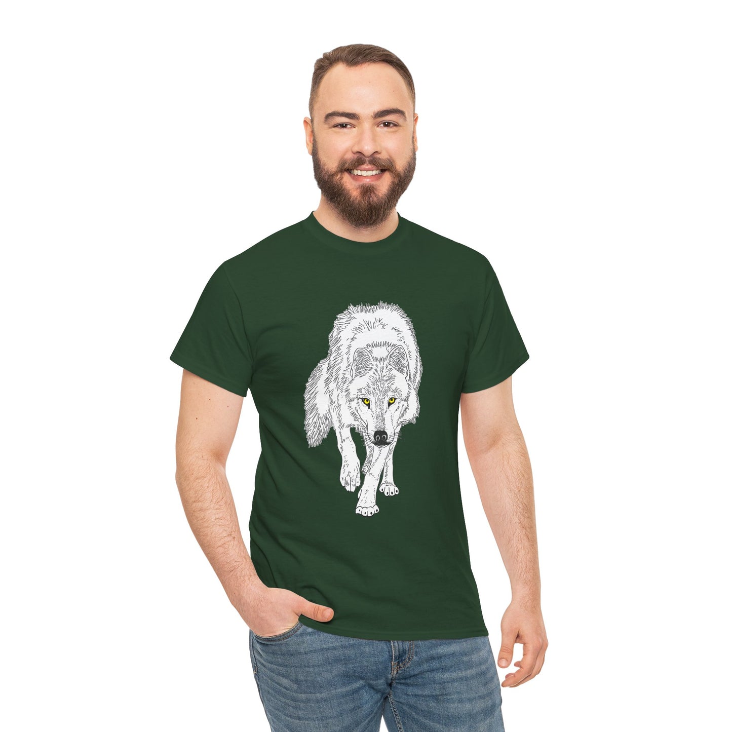Stalking Wolf  - T‑Shirt Dark Background