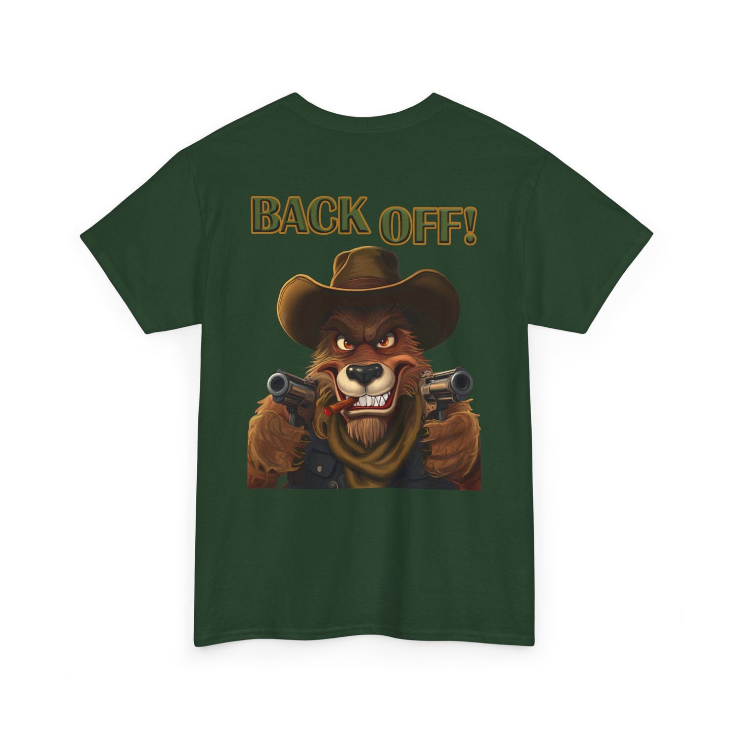 Graphic Tee — "Back Off!" Cowboy Wolf
