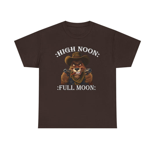 Six shooter Wolf  T-Shirt - "High Noon, Full Moon" Graphic Tee