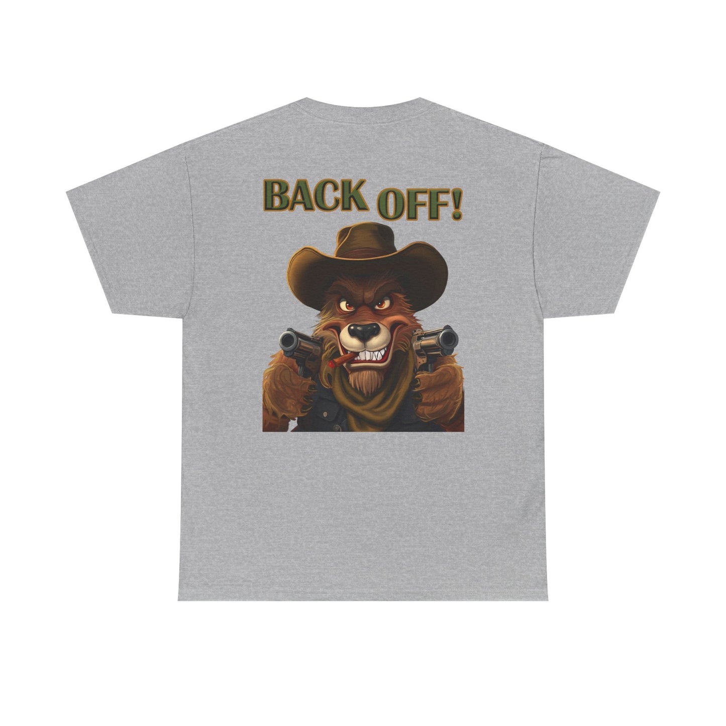 Graphic Tee — "Back Off!" Cowboy Wolf