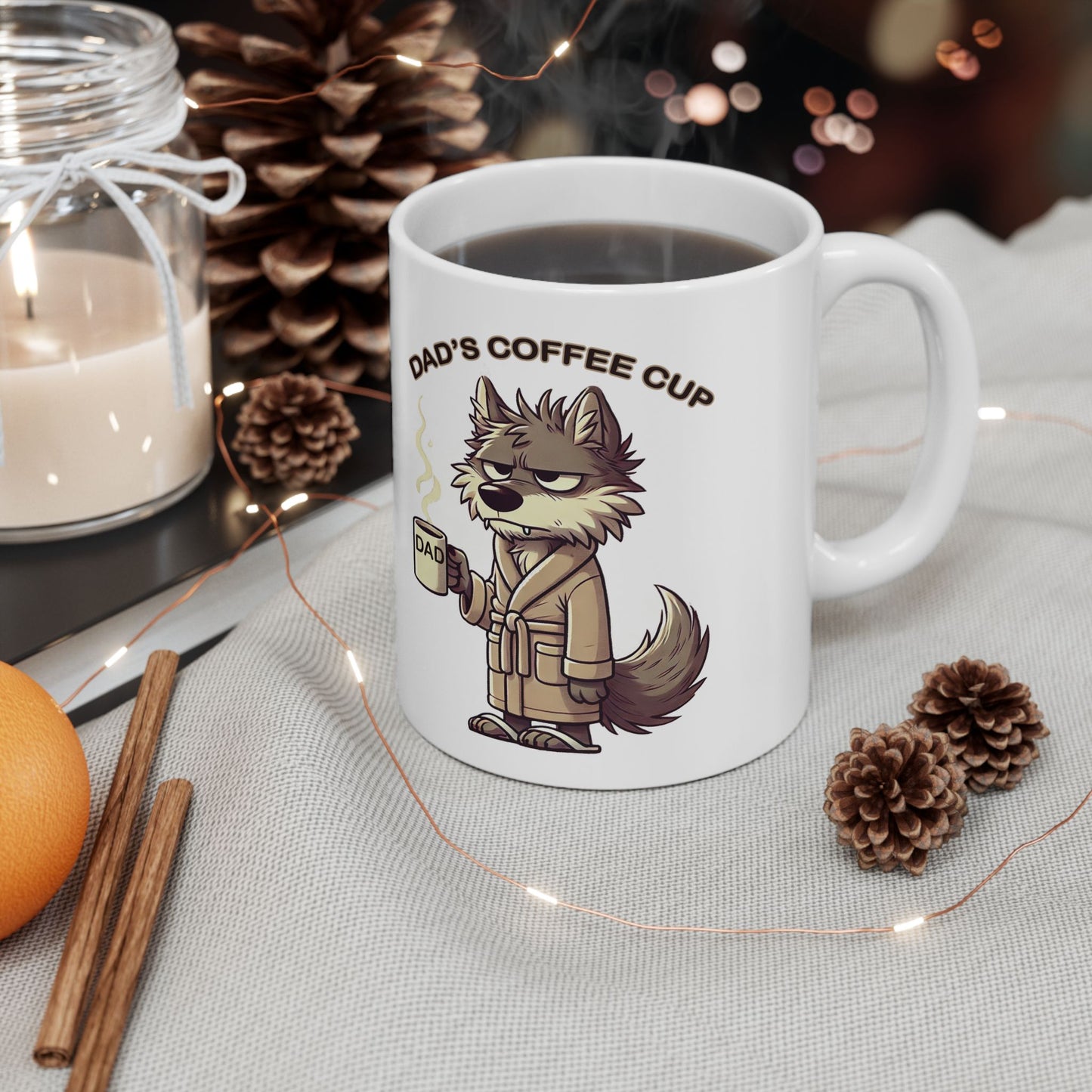 SCRUFFY WOLF DAD COFFEE MUG