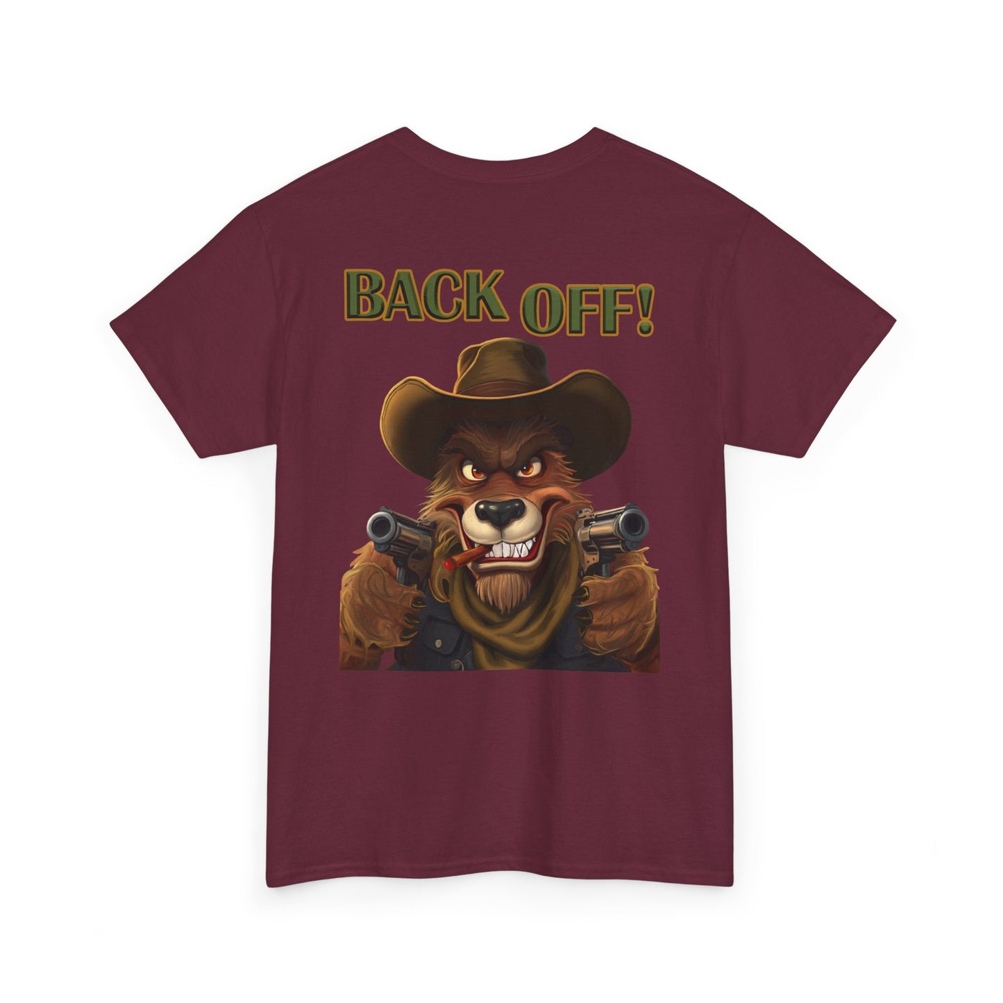 Graphic Tee — "Back Off!" Cowboy Wolf