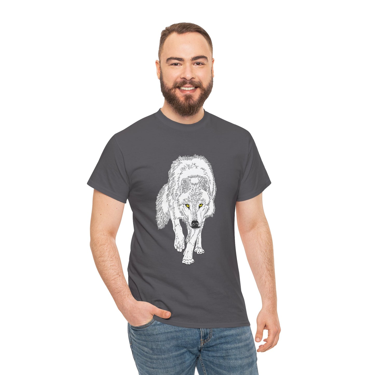 Stalking Wolf  - T‑Shirt Dark Background