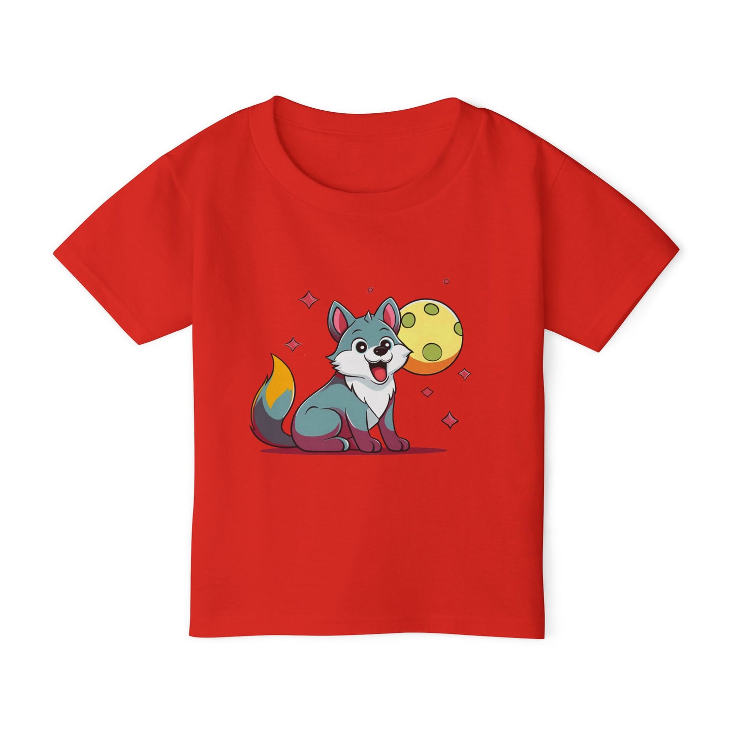 Wolf Pup with Moon and Stars