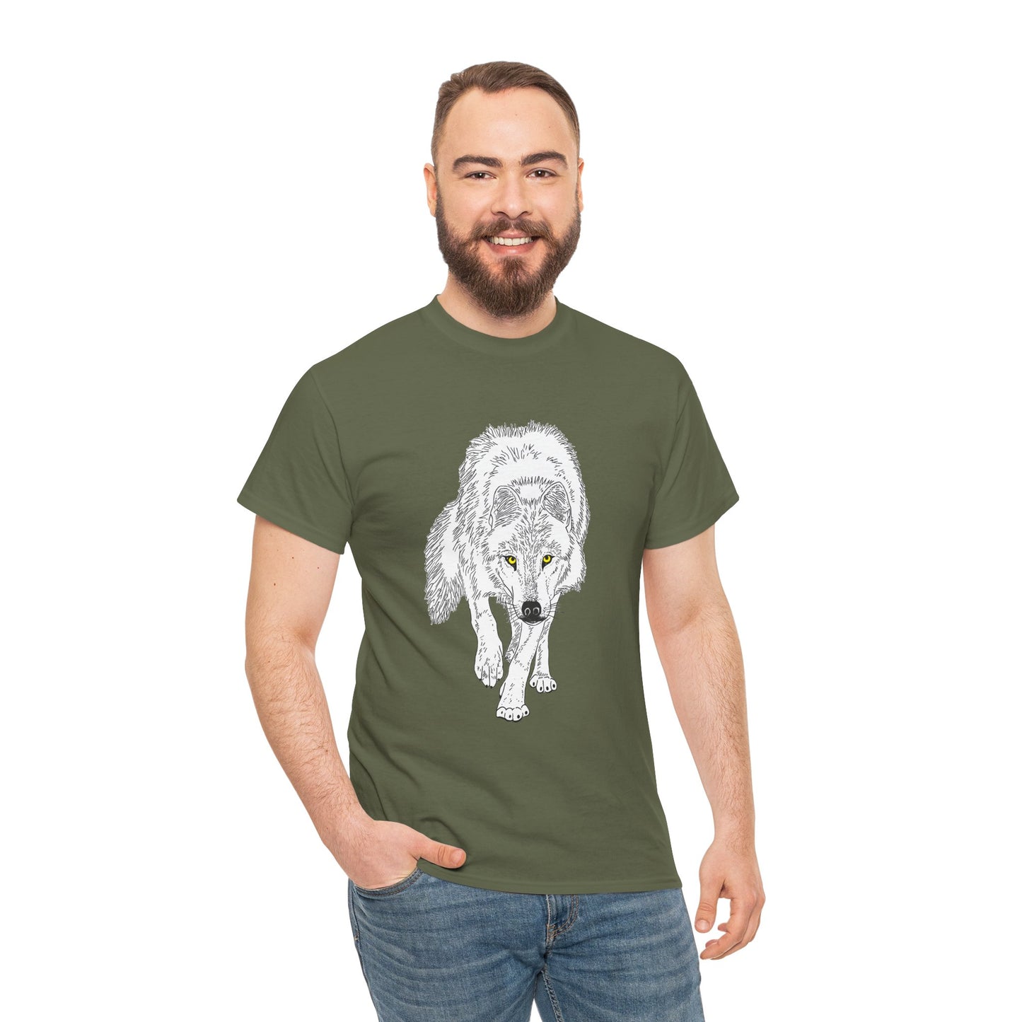 Stalking Wolf  - T‑Shirt Dark Background