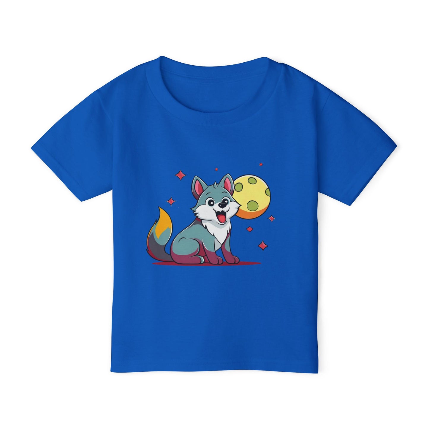 Wolf Pup with Moon and Stars