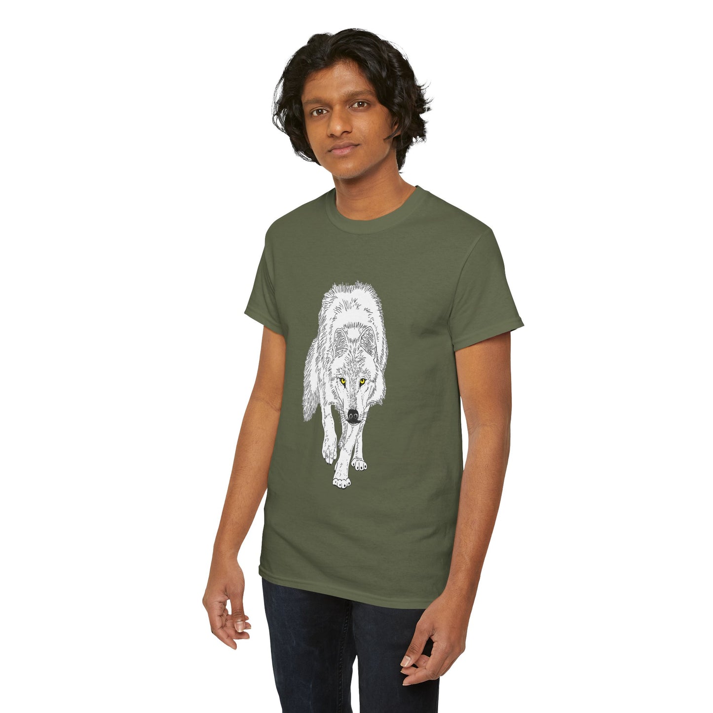 Stalking Wolf  - T‑Shirt Dark Background