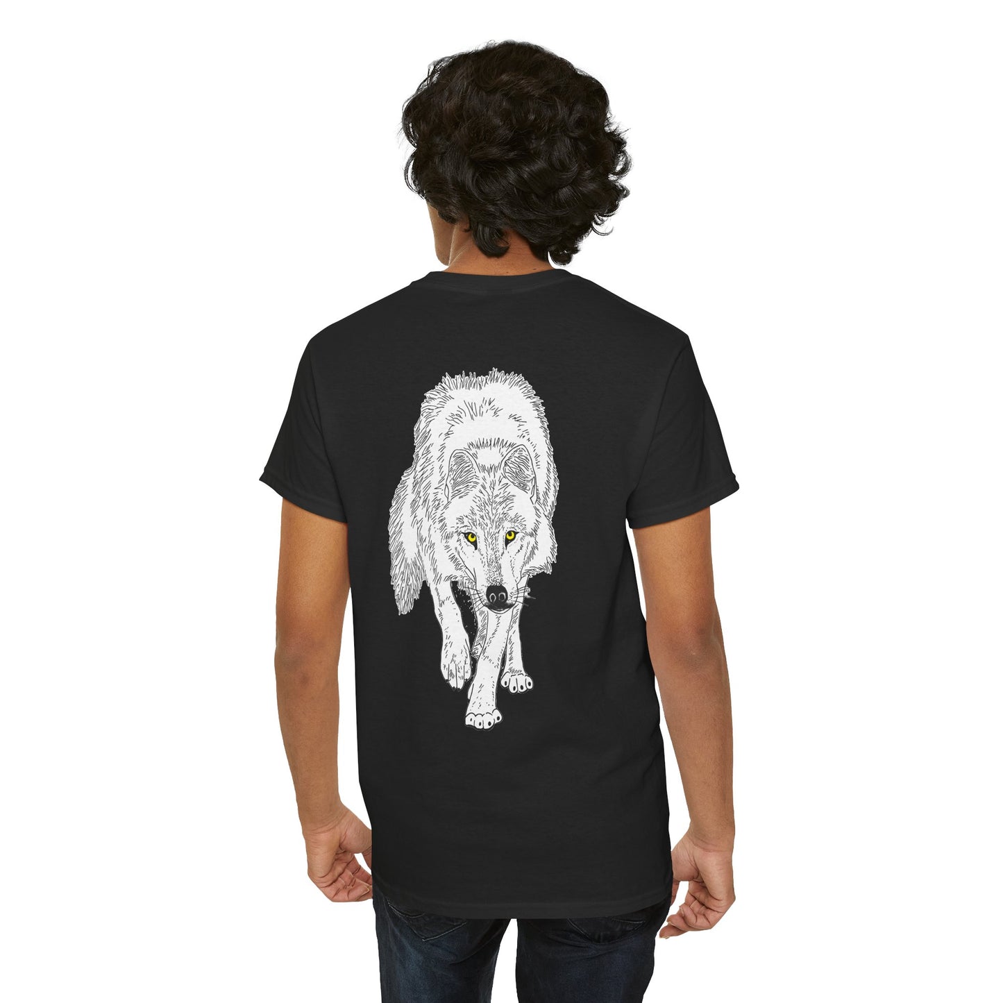 Stalking Wolf - Back of Shirt Design