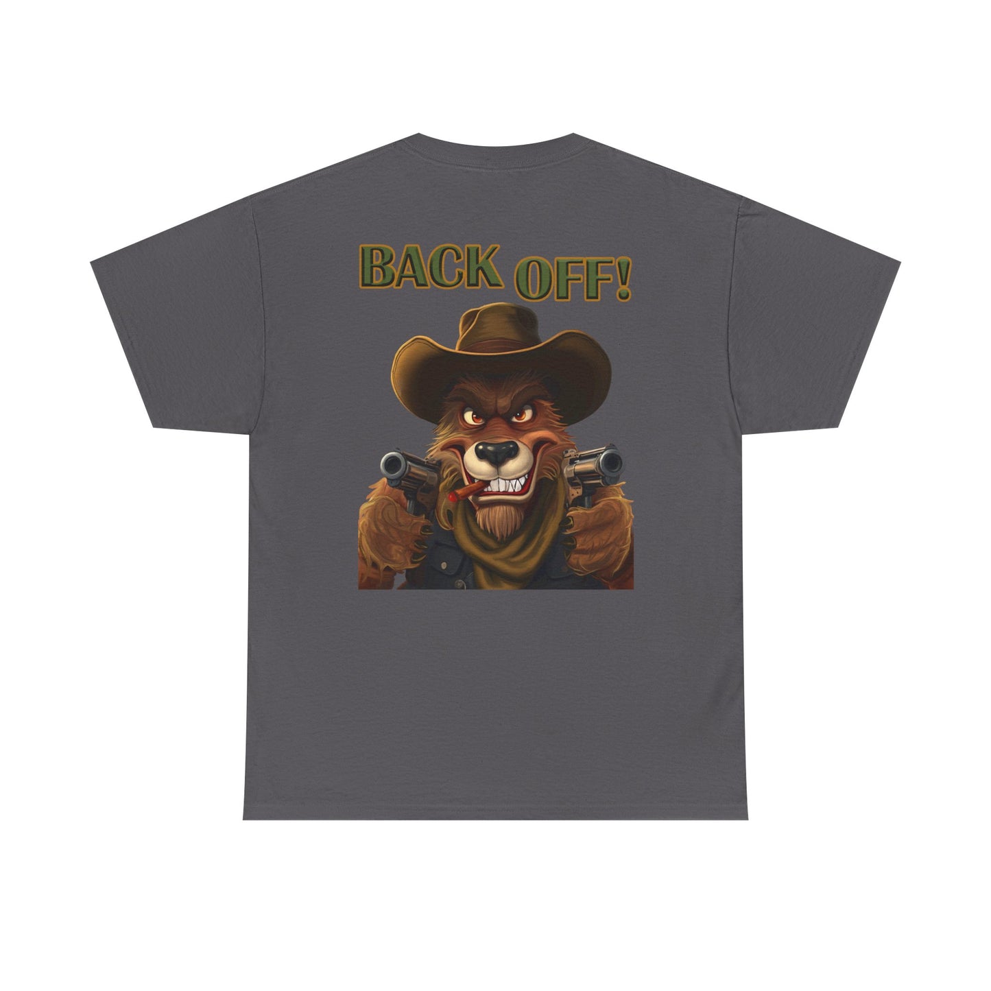 Graphic Tee — "Back Off!" Cowboy Wolf