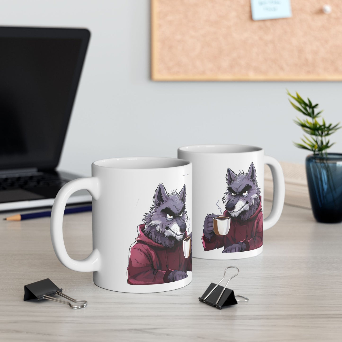Red Hoodie Wolf - with Coffee mug