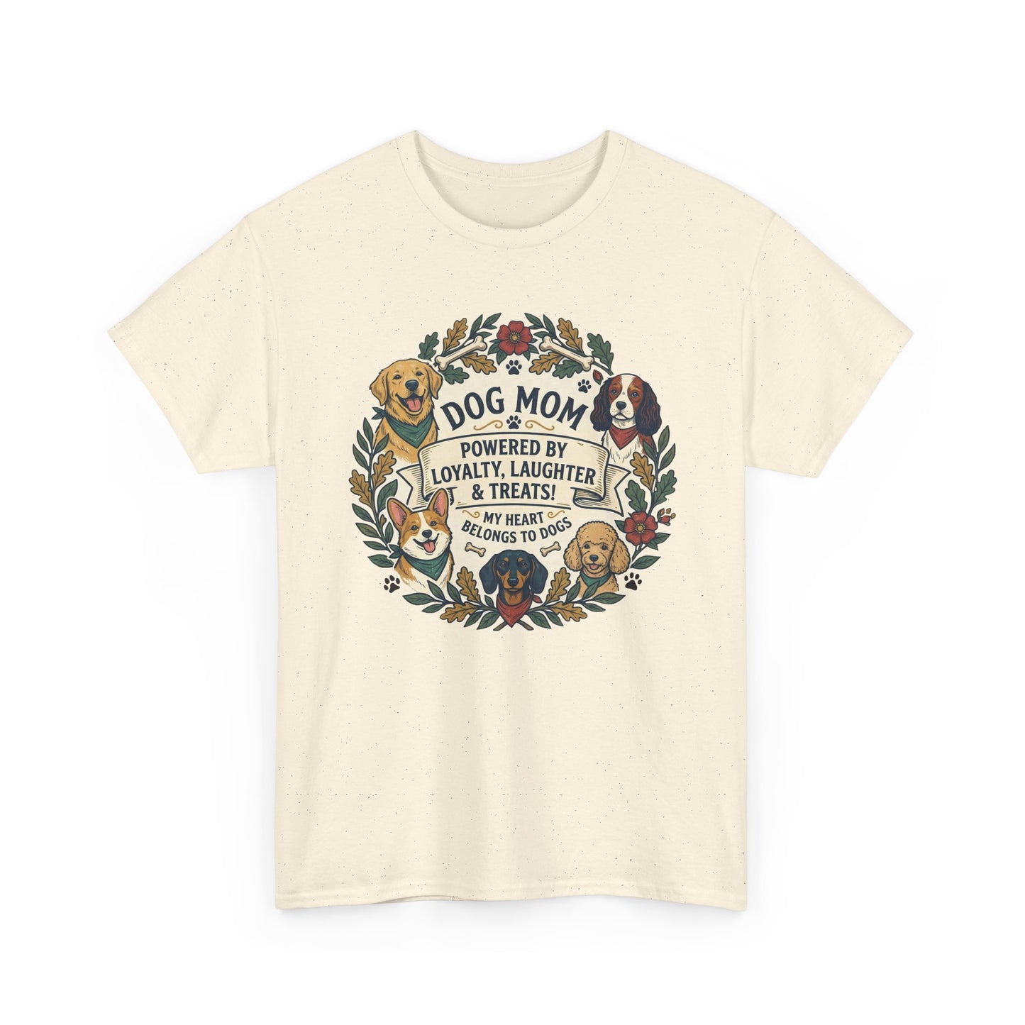 Dog Mom T-Shirt —  Floral Paw Print Tee