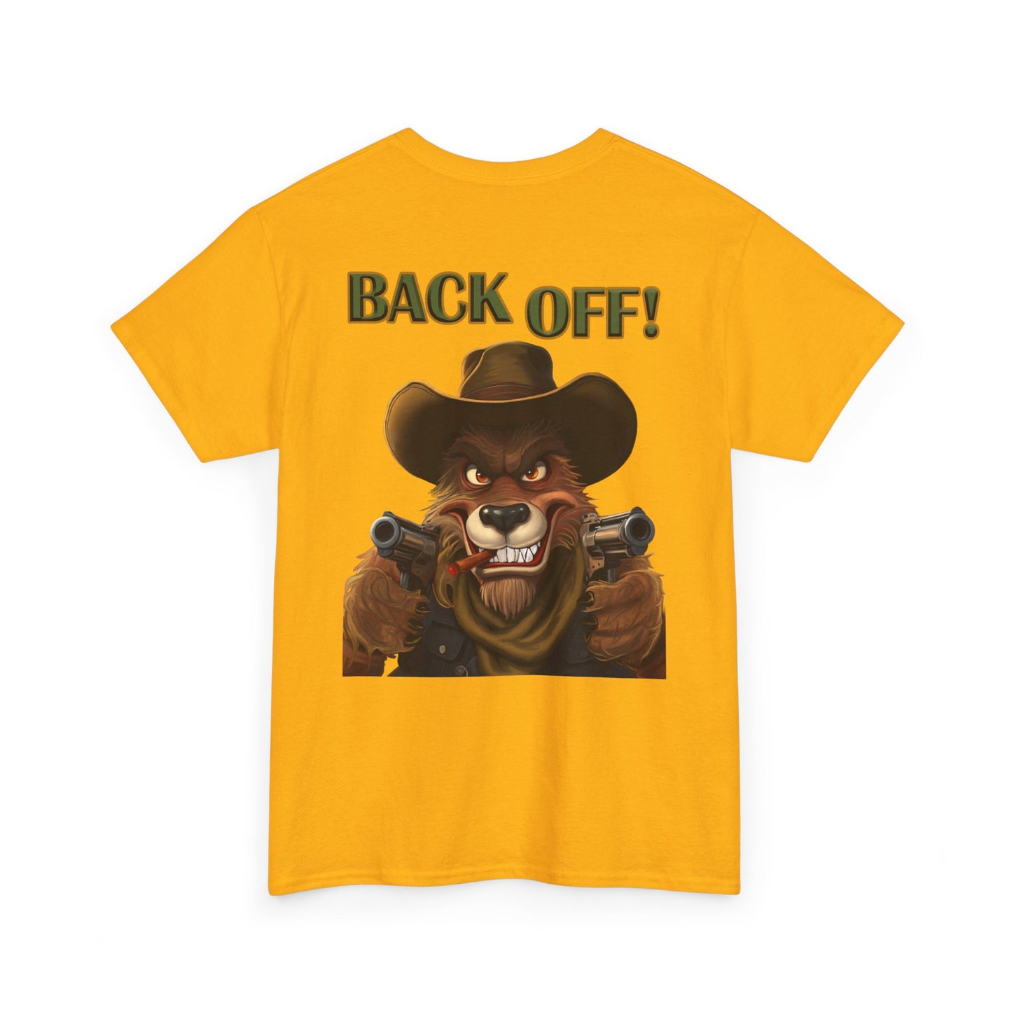Graphic Tee — "Back Off!" Cowboy Wolf