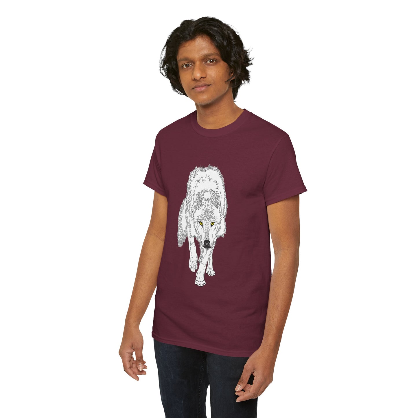 Stalking Wolf  - T‑Shirt Dark Background