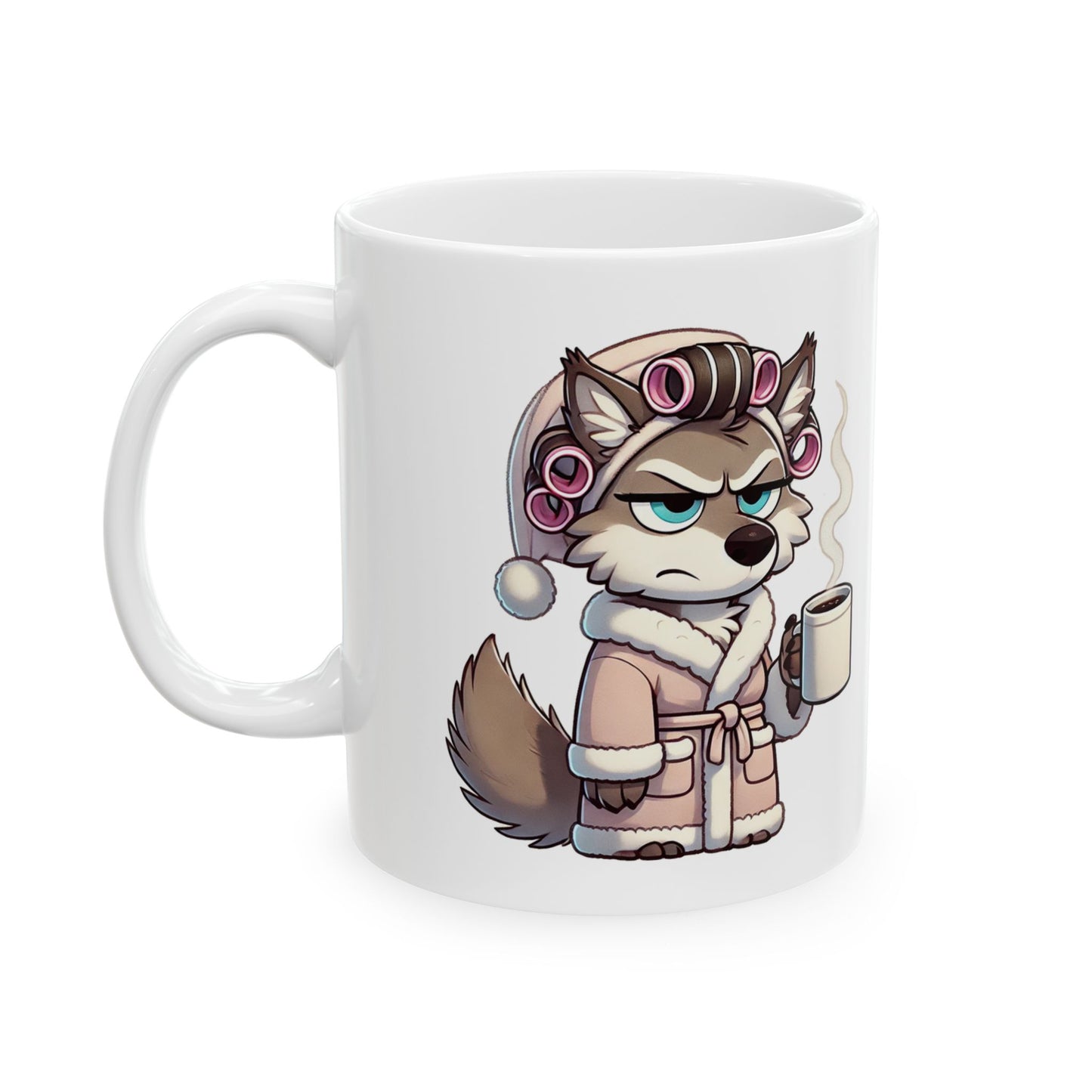 CURLERS AND COFFEE BLUE EYES -MUG