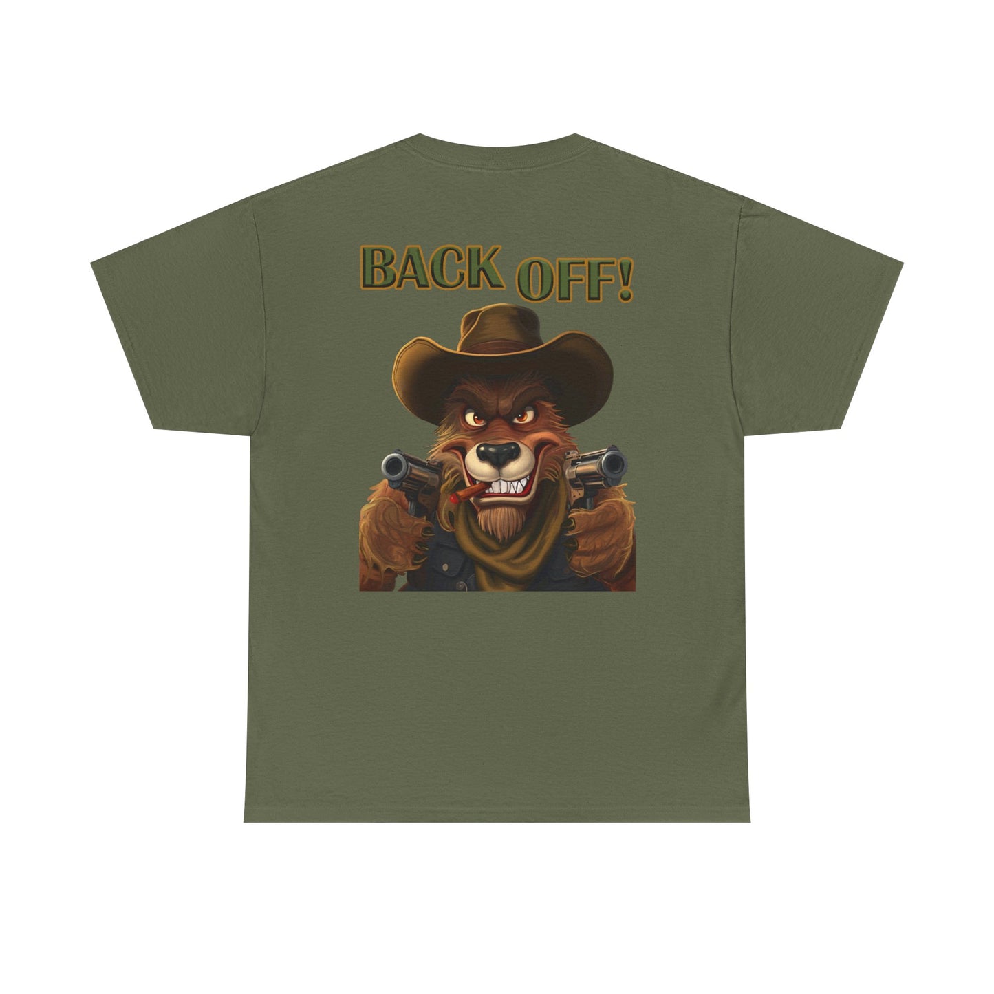 Graphic Tee — "Back Off!" Cowboy Wolf