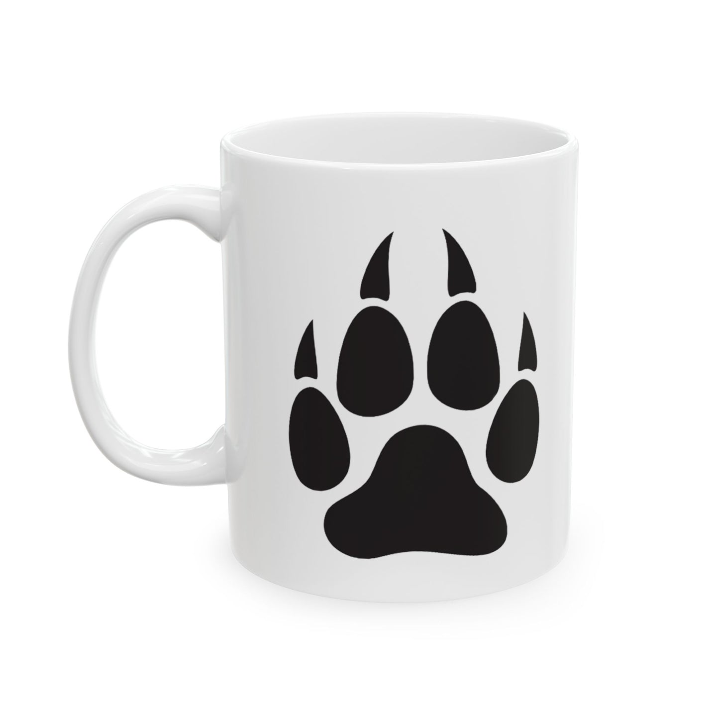 Black Wolf Paw Print Coffee Cup (11oz & 15oz)