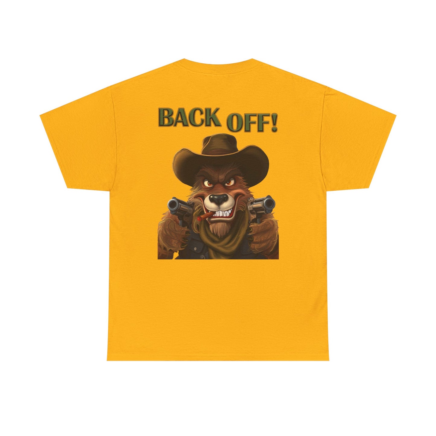 Graphic Tee — "Back Off!" Cowboy Wolf