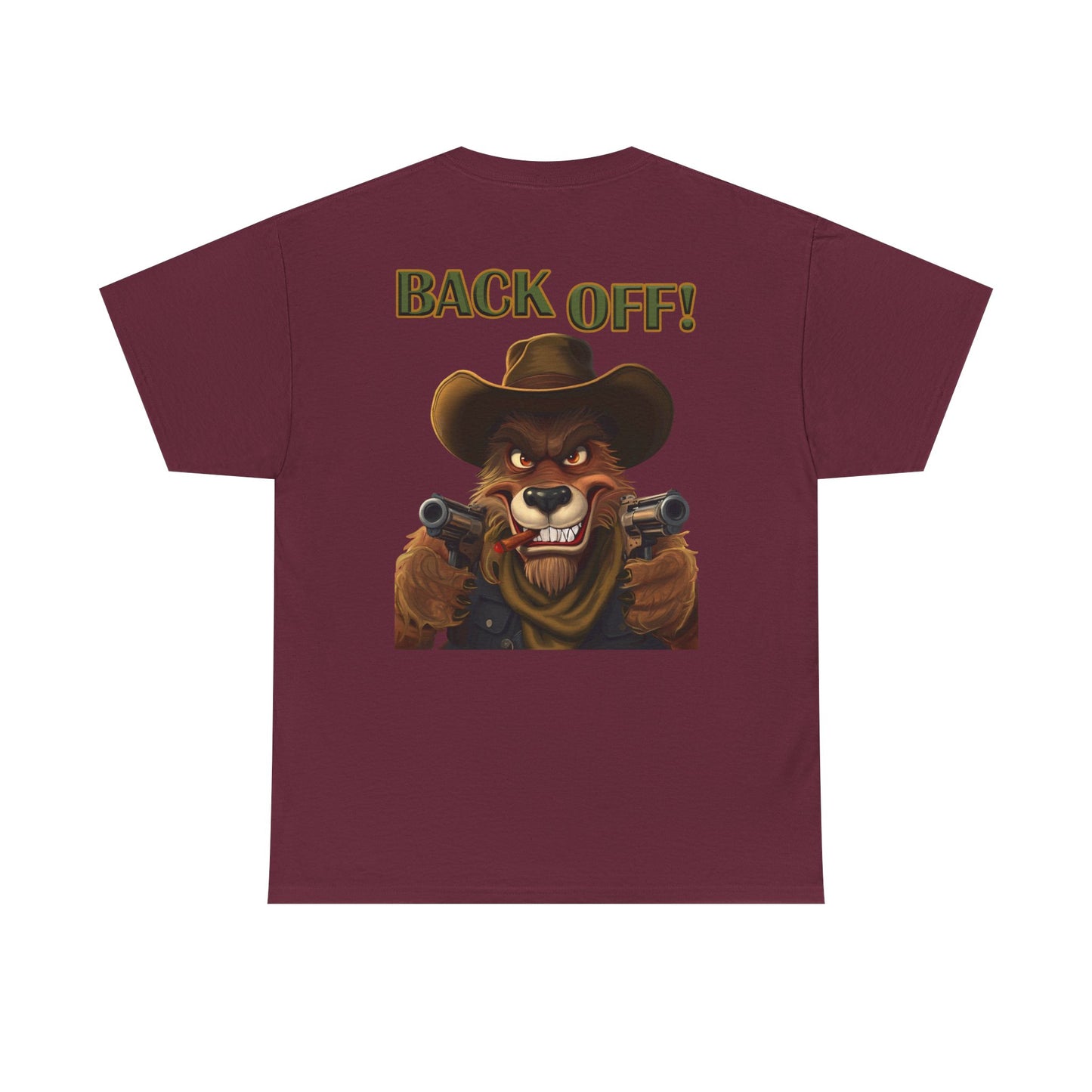 Graphic Tee — "Back Off!" Cowboy Wolf