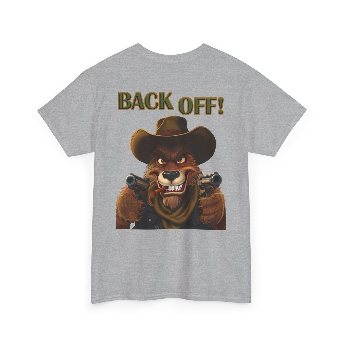 Graphic Tee — "Back Off!" Cowboy Wolf