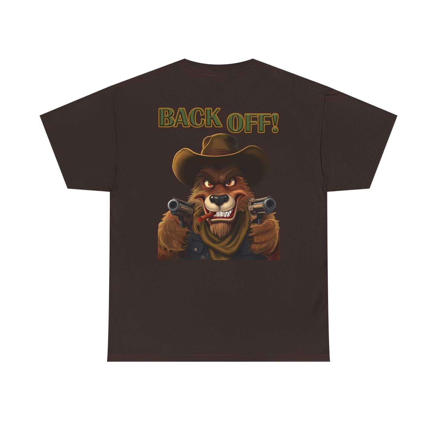 Graphic Tee — "Back Off!" Cowboy Wolf