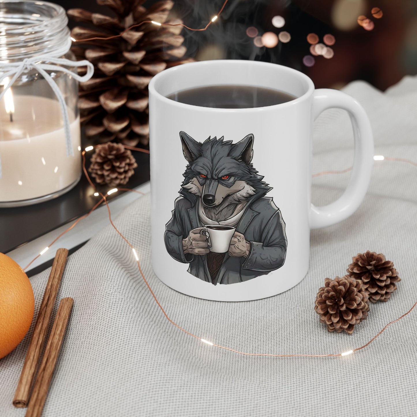 Red Eyed Wolf Coffee Mug (11oz & 15oz)