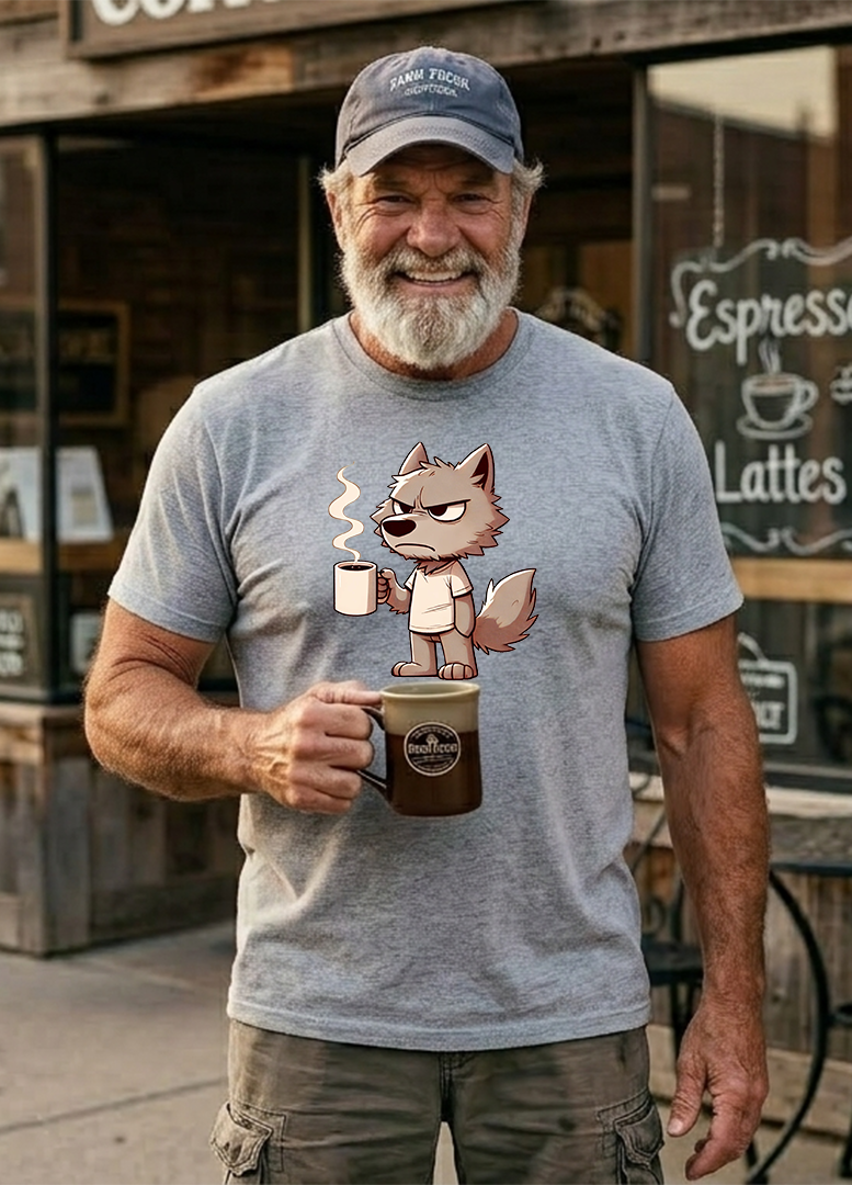 Grumpy Coffee Wolf T-Shirt