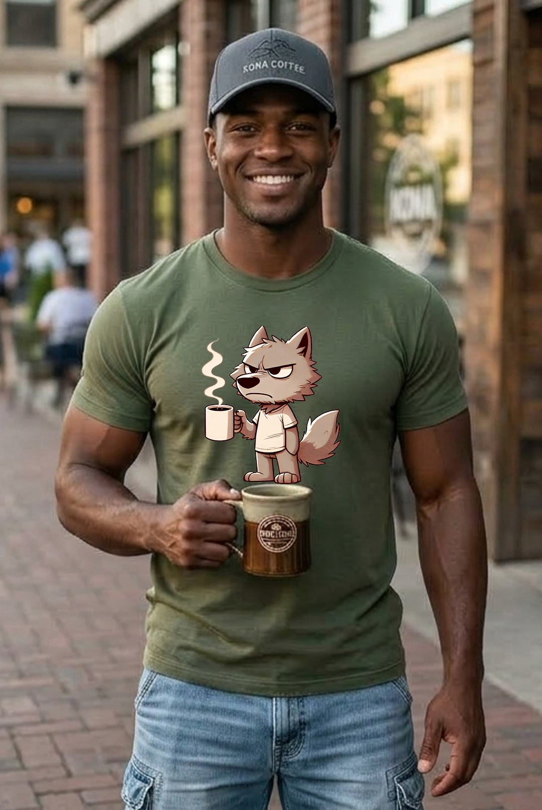 Grumpy Coffee Wolf T-Shirt