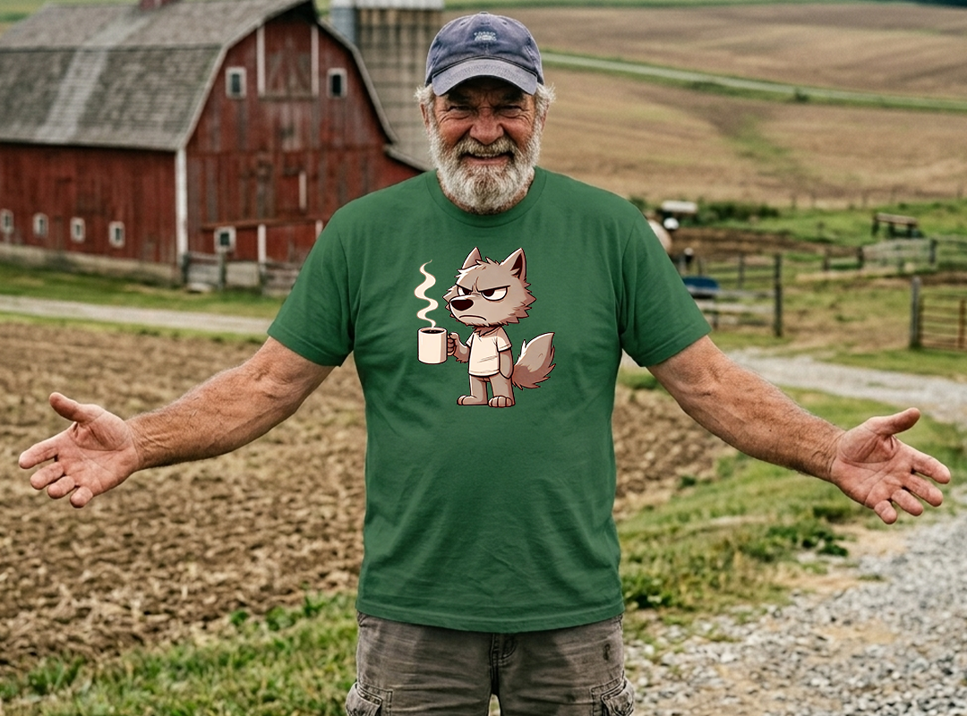 Grumpy Coffee Wolf T-Shirt