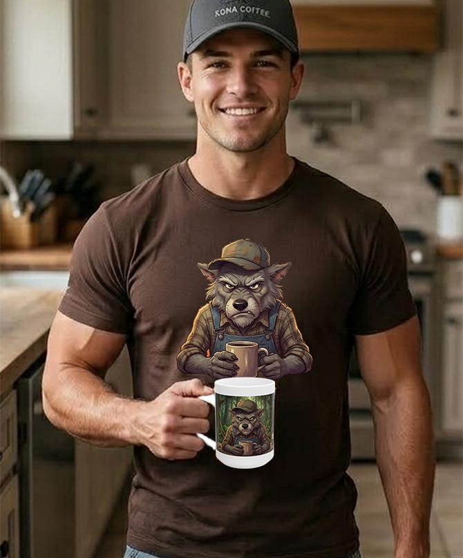 Grumpy wolf Lumberjack Coffee Mug (11oz/15oz)